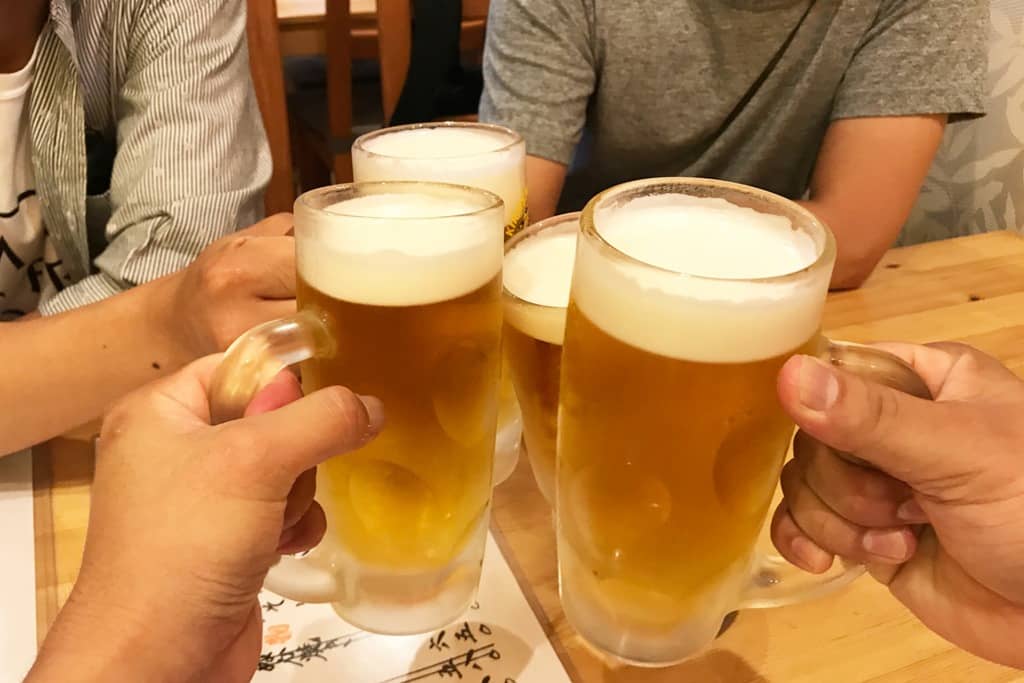 ビールで乾杯