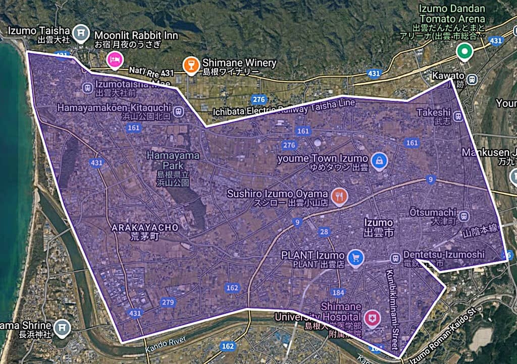 Uber Eats 出雲 配達エリア