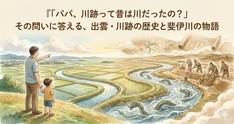 「パパ、川跡って昔は川だったの？」